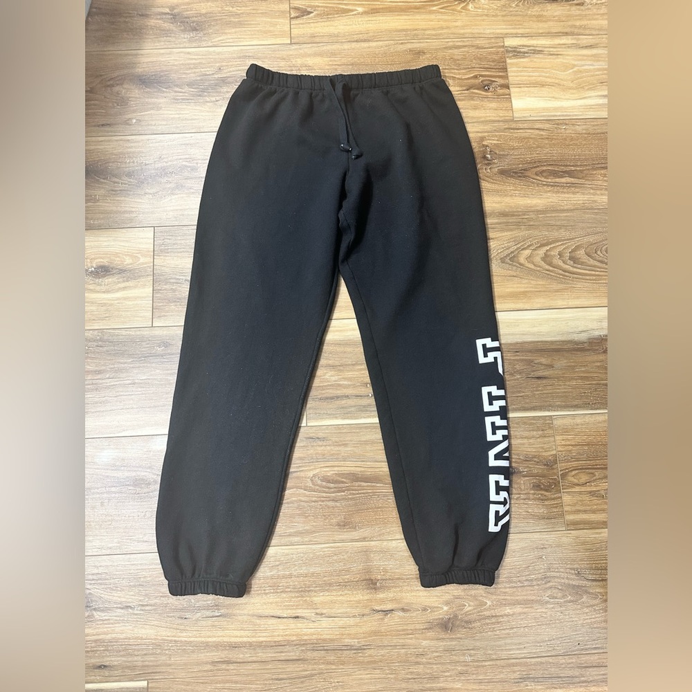 Ladies PINK joggers size Large black